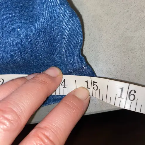 vintage 90s y2k denim jean tube top 70s vibe western cowgirl bustier Blue Size M