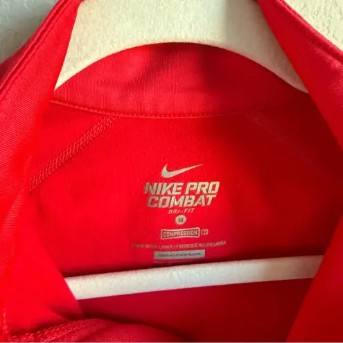 Nike  Livestrong DriFit Pro Combat Women’s M Red Orange Pullover Sweater‎ 1/4 Zip