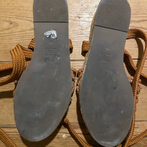 Schutz Byana platform espadrille wrap sandals brown