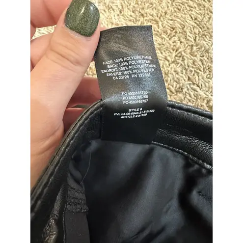 Wilfred Aritzia Black Faux Vegan Leather Pants Trousers Straight Leg High Sz 14