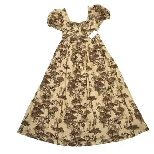 NWT Tuckernuck Hyacinth House Camilla Corset Midi in Brown Toile Dress XS