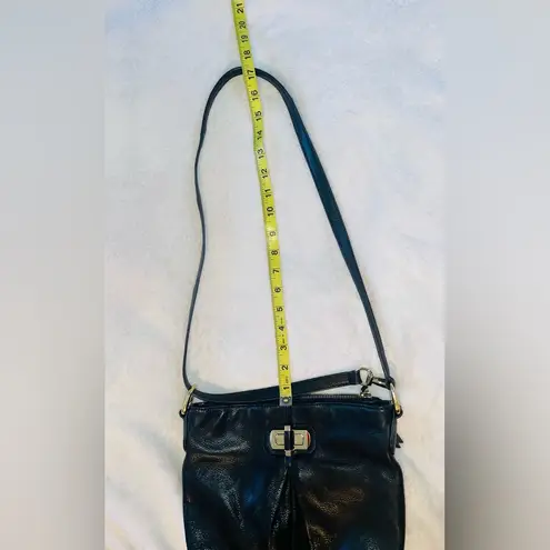 B makowsky Leather Bucket Crossbody Bag Black