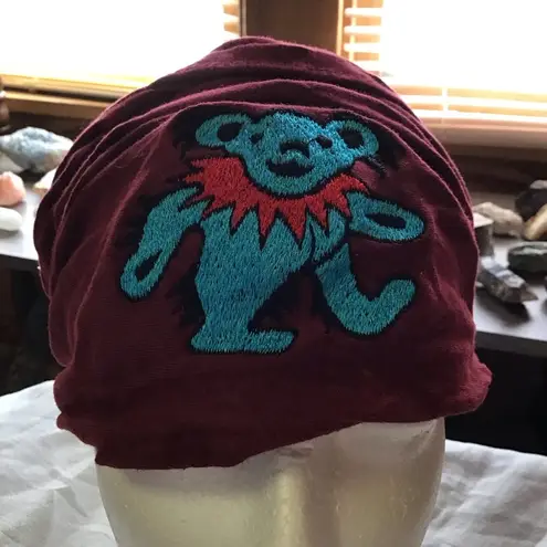 Grateful Dead  Embroidered Dancing Bear Head Scarf