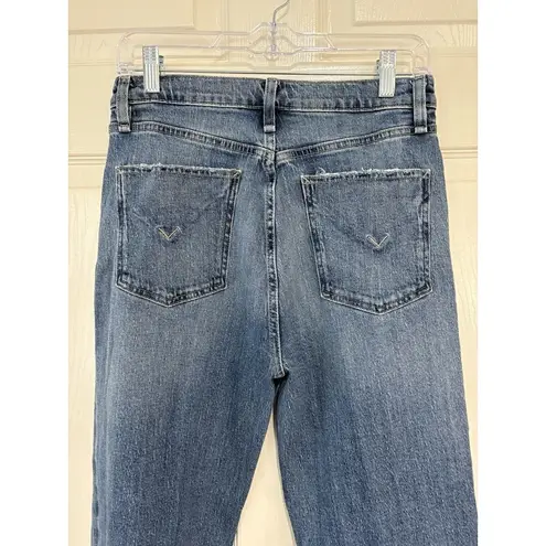 Hudson Remi Straight High-Rise Jeans Women's 28 Blue Distressed Fit 28 X 30