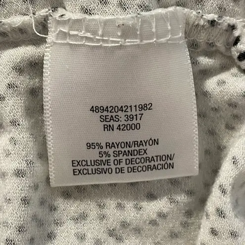 Jaclyn Smith Short Sleeve Spotted Blouse Black and White Size XL