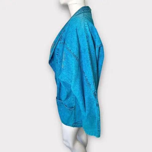 Sundance Vintage 80s Denim Jacket Large Western Blue Dyed Acid Wash Rhinestones