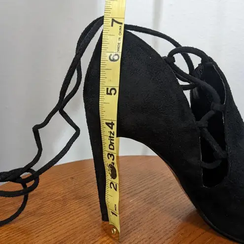 Cape Robbin Faux Suede Black Strappy Heels Size 8.5 Sexy Strappy Suede Heels