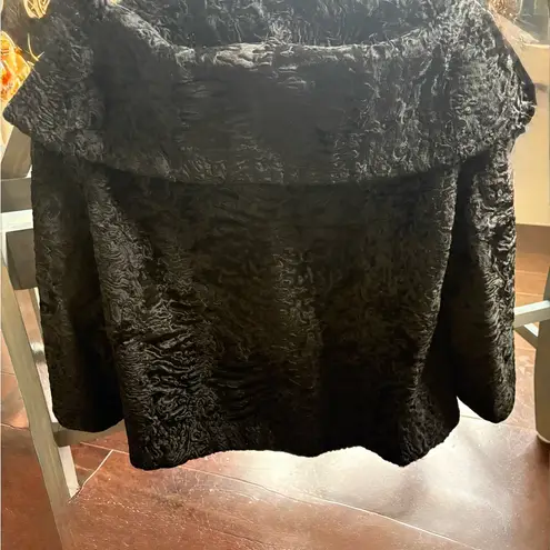 Vintage Elegant Black Women's Persian Lambs Wool Jacket Size 10