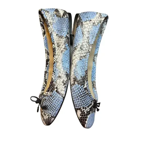 J. McLaughlin Shoes Womens Size 8.5 Snakeskin Ballet Flats Leather Sole