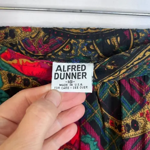 Alfred Dunner Vintage Paisley Floral Christmas Print Aline Midi Skirt Size 18