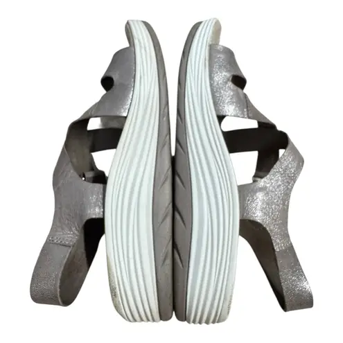 Bionica Sandals Women's Metallic Taupe Leather Open Toe Comfort