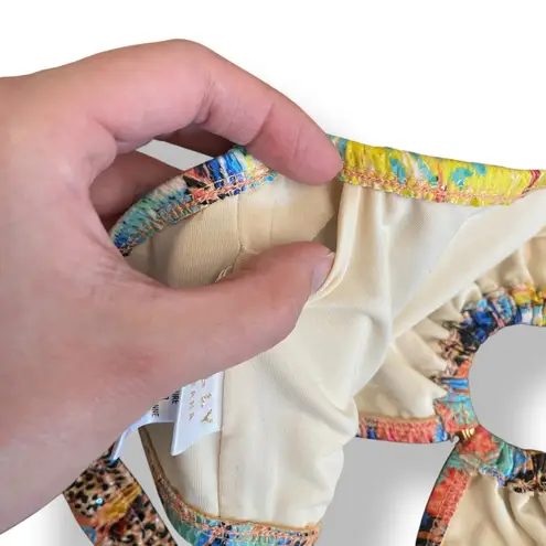 Milly Cabana Faux Snake Skin Bikini Set Women’s Size M Top and Size L Bottoms Size M