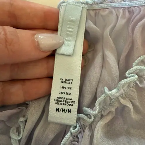 SKIMS | Romance Silk chiffon Gathered Crop Top Blue and Pink Medium