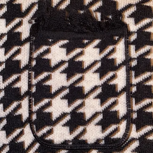 Sutton Studio Black and White merino wool knit Jacket and black skirt. Size LP.