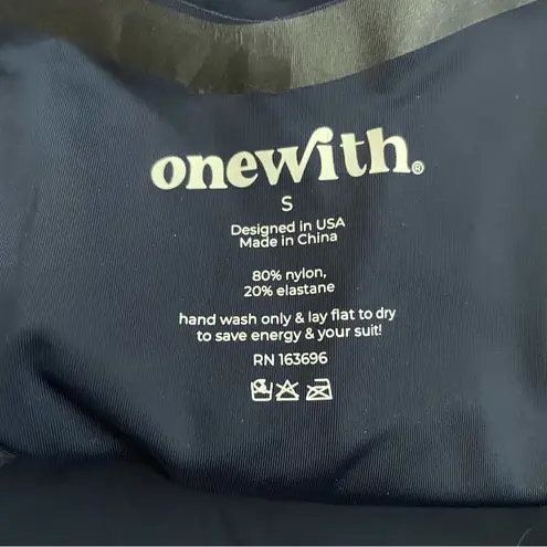 OneWith Roxbury Bikini Top & Merritt Dipped Cheeky Bottoms Set Small Blue