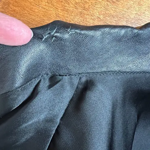 Stones Blazer Jacket Womens XS Brown Black Leopard Print Faux Leather Collar