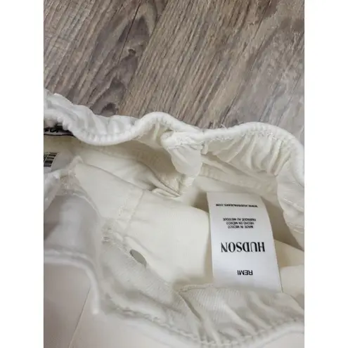 Hudson LA Remi Straight Ankle with Elastic Band Ecru Ivory Jeans 32x27