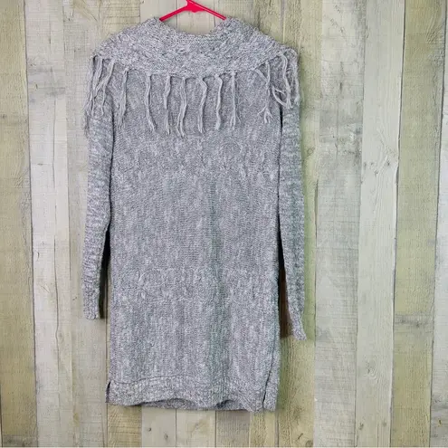 INC International Concepts Size Medium Gray/White/Silver Metallic Fringe… Gray