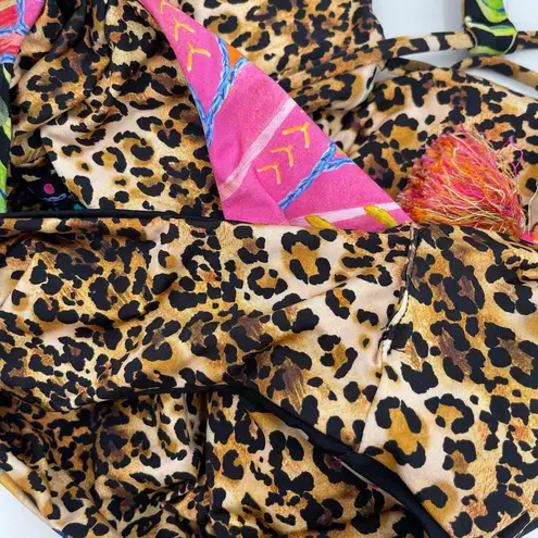 SUNSHINE 79 Rio Swimsuit SZ 6 NEW Reversible One Piece Plunge Tropical Leopard Black