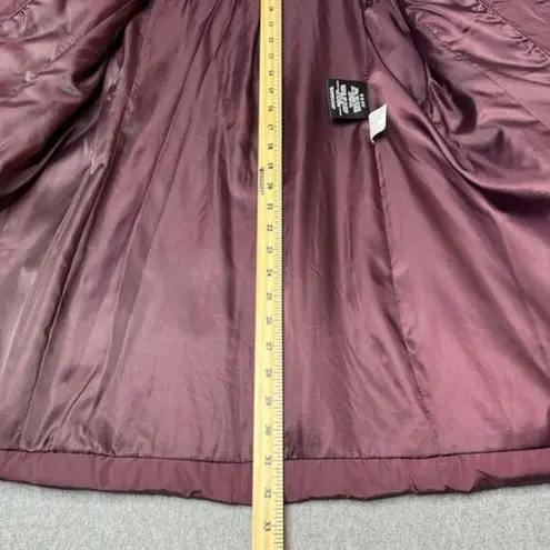 Cole Haan ‎ Women's Taffeta Down Coat with Bib Front With Hood Size S/P Merlot