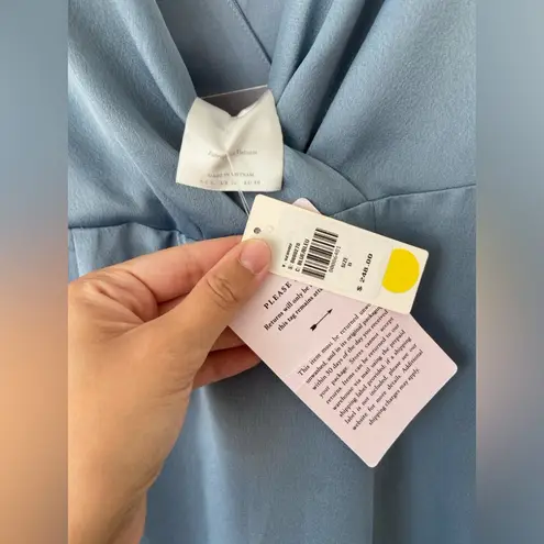 BHLDN Anthropologie Piper v neck maxi dress with slit in size 8 blue