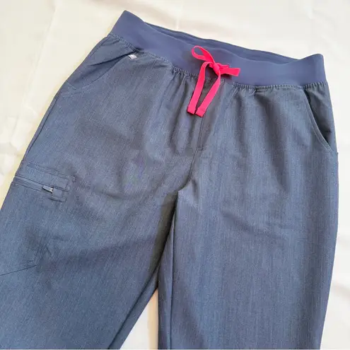Figs High Waisted Zamora Jogger Scrub Pants Heather Denim Size L/P EUC! Gray - Image 10