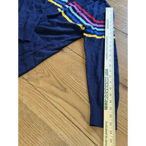 Lands End Cardigan Size Small Multicolor Colorblock Stripe Open Top Preppy City