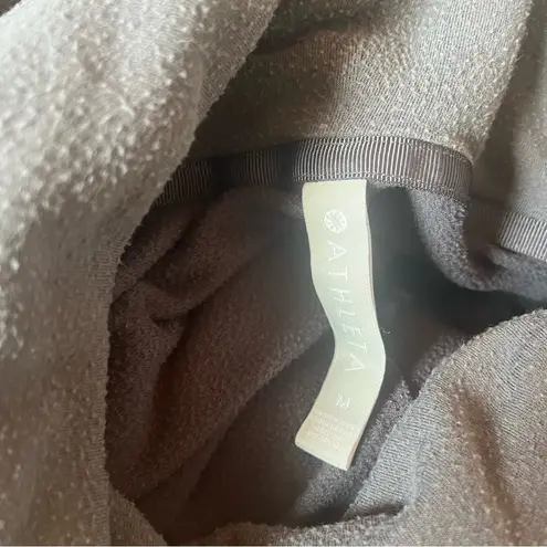 Athleta  Women's Ethereal Brushed Funnel Cowl Neck Sweatshirt in Gray Sz Medium