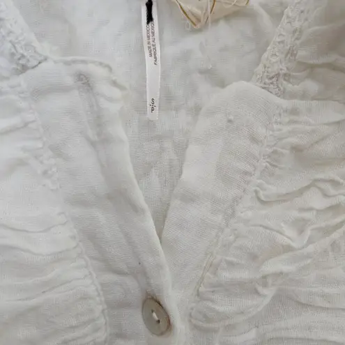 Jen's Pirate Booty x Free People Nalanda Mini Dress White Ruched Button-Down