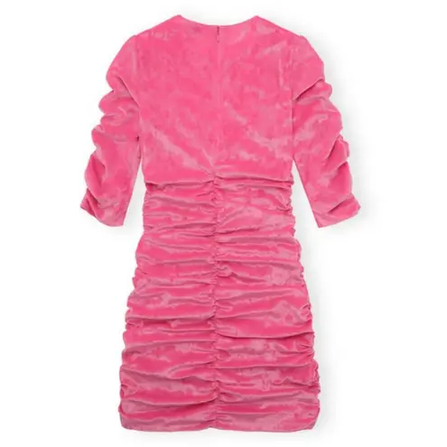 Ganni ππ Velvet O-neck Dress ~ Shocking Pink 10-12 US 42 EU NWT