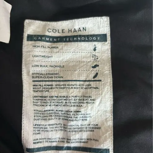 Cole Haan  black packable down hooded coat Large