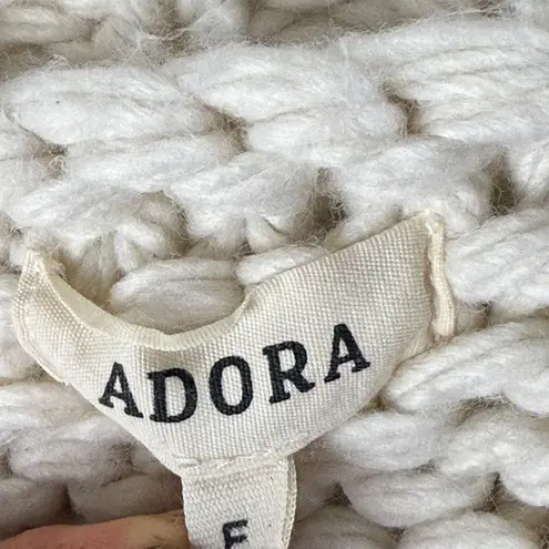 Adora Pom Pom Sleeves Cardigan Sweater Womens One Size Cream Open Front Chunky - Image 4