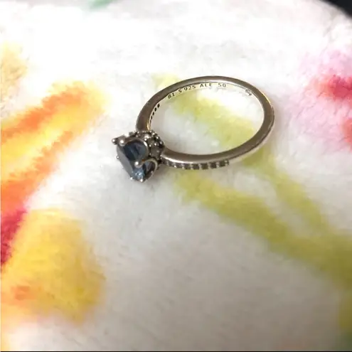 Pandora  Blue Sparkling Crown Ring