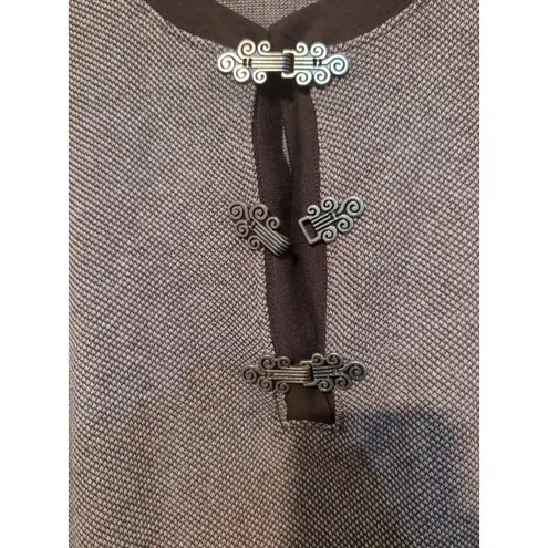 Cathy Daniels Women's Large Brown Tunic & Pants, 2PC Set, Ornamental Clasps