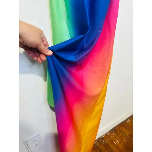 NWT BAOBAB Multicolor Ombre One Shoulder Front Cutout Eliza Maxi Dress Size S