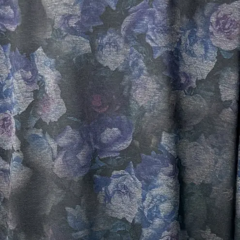 Clara Sunwoo Kimono Duster Women XS Black Floral Open Front Lagenlook Artsy Purple