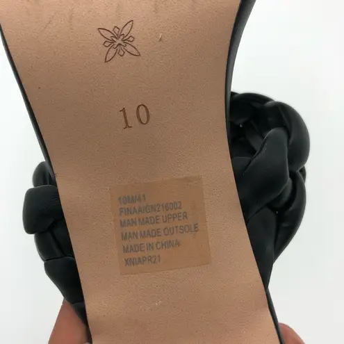 BCBGeneration  FINAA Black Braided Block Heeled Sandals Size 10