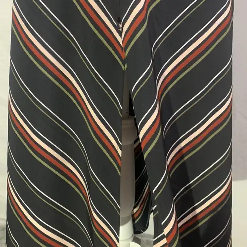 Apt. 9  Chevron Striped Button Detail Black Maxi Skirt Size Medium NWT