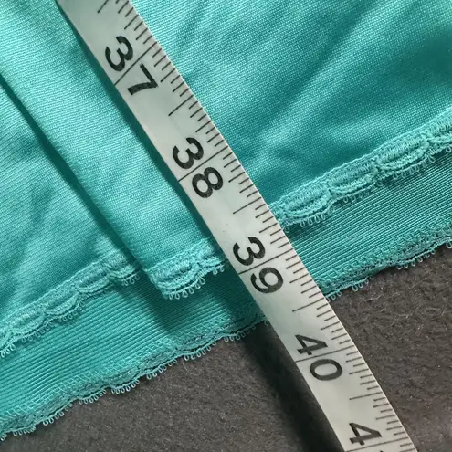 Vanity Fair Vintage Nightgown Womens Medium Teal Lace Chemise Made USA 90s