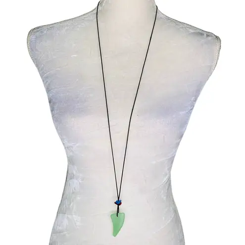 None Seaglass Necklace Green Blue Red Rope Rincon Puerto Rico Adjustable