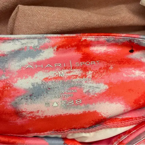 Tahari Sport Vibrant Pink Patterned Activewear Leggings Women’s Size Medium