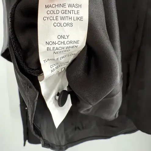 Eloquii Blouse Size 22 NWT Satin Drape Neck Black Plus Curvy Cocktail Office Top