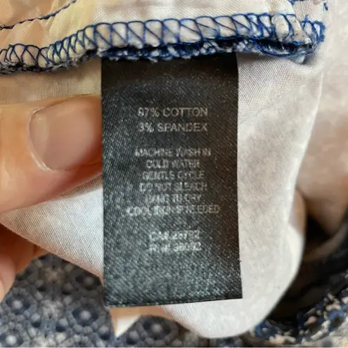 Katherine Barclay Montreal Blue White Black Stretch Patterned Pants Size 8