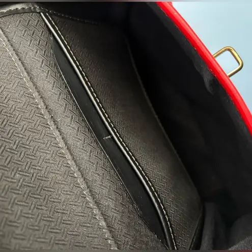 Dooney & Bourke  backpack vintage denim chambray and red leather