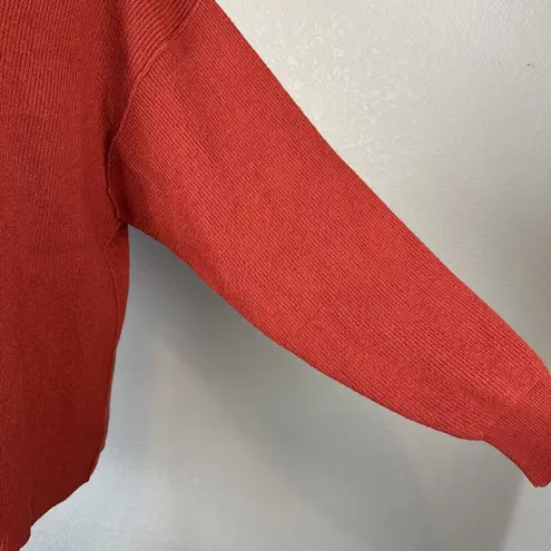 Free People  Softly Structured Tunic Knit Oversized Sweater Size M Brick Red