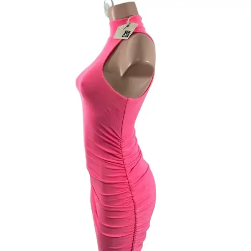 NWT SER.O.YA Retrofete Delta br Sleeveless Midi Dress in NEON Pink Size XS
