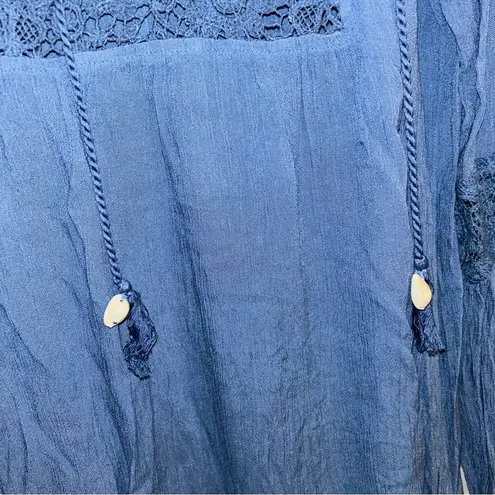 Light Blue Bohemian Dress Shell Detail Muche Muchette Women’s One Size (Large)