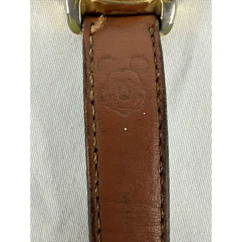 Seiko Vintage Lorus Mickey Mouse Watch Musical It's Small World Brown Band