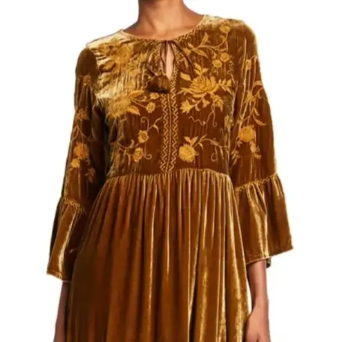 Johnny Was embroidered Millie Velvet Midi Dress RARE NWT (extremely oversized)