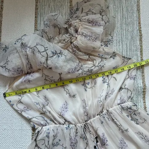 Zimmermann Zimmerman Beige Floral 100% Silk One Shoulder Ruffled Playsuit Women’s 3 US 10